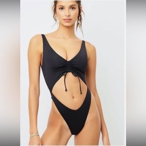 Frankies Bikini Emma One Piece Swimsuit New Black Runs Small High Cut Leg Cheeky